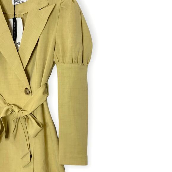 Quaint by Durlana Quantas Yellow Ginger Blazer Dress 34 XS NWT - Picture 6 of 9